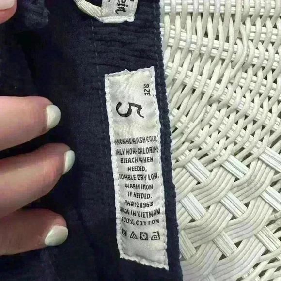 Indigo Rein corduroy mini size 5. Frayed hem. Navy blue mini - Picture 3 of 4